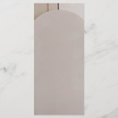 Moderne Luxe Boog Trouwmenu | Neutraal Beige Menu (Achterkant)