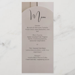 Moderne Luxe Boog Trouwmenu | Neutraal Beige Menu