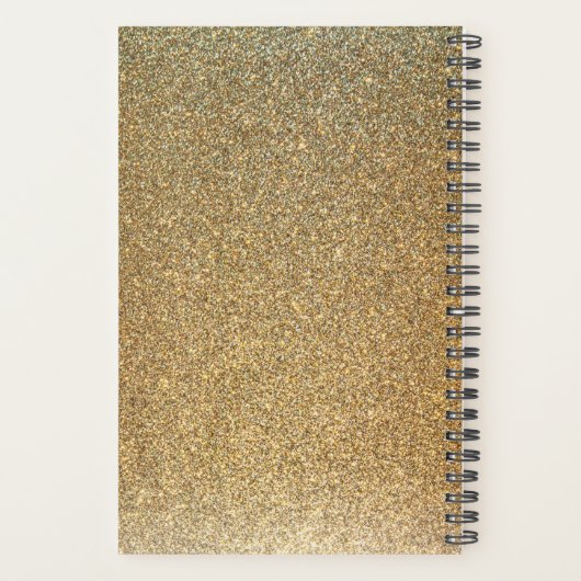 Moderne luxe chic glitter Gold gepersonaliseerd Planner (Achterkant)