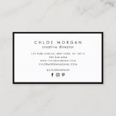 Moderne luxe chic zwart wit script signatuur visitekaartje (Achterkant)