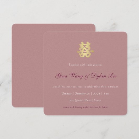 Moderne luxe Chinese bruiloft (Voorkant / Achterkant)