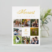 Moderne Luxe Collage 8 Kerstmis Folie Feestdagenkaart (Staand Voorkant)