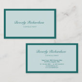 Moderne luxe, eenvoudige professionele turkooise visitekaartje (Voorkant / Achterkant)