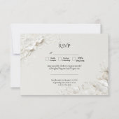Moderne Luxe Elegante Bloem Bruiloft RSVP Kaartje (Voorkant)