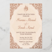Moderne Luxe Elegante Moslim Islamitisch Goud Folie Uitnodiging (Voorkant)