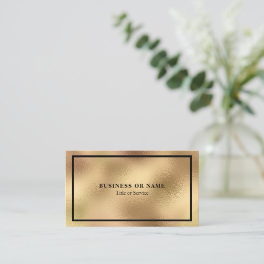 Moderne luxe faux Gold Foil Metallic Visitekaartje (Staand voorkant)