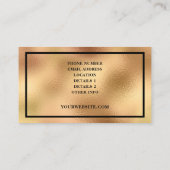 Moderne luxe faux Gold Foil Metallic Visitekaartje (Achterkant)