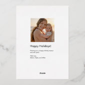 Moderne Luxe Folie Foto Prettig Kerst Kaart (Achterkant)