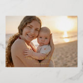 Moderne luxe folie foto prettige feestdagen kaart (Voorkant)