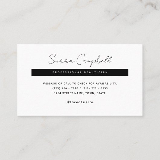 Moderne Luxe Foto Collage Beauty Professional Visitekaartje (Achterkant)
