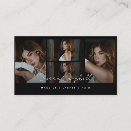 Moderne Luxe Foto Collage Beauty Professional Visitekaartje (Voorkant)