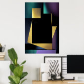 Moderne Luxe Geometrische Compositie Poster (Thuiskantoor)