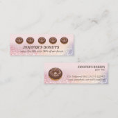 Moderne luxe glitterdonuts zelfgemaakte bakkerij mini visitekaartje (Voorkant / Achterkant)