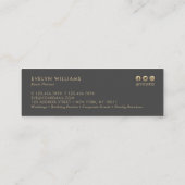 Moderne Luxe Gold en marmer Dark Grey Event Planne Mini Visitekaartje (Achterkant)