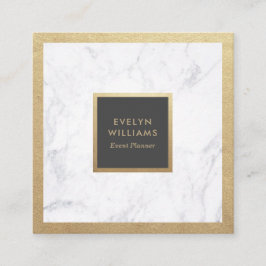 Moderne Luxe Gold en marmer Dark Grey Event Planne Vierkante Visitekaartje