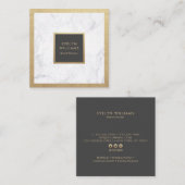 Moderne Luxe Gold en marmer Dark Grey Event Planne Vierkante Visitekaartje (Voorkant / Achterkant)