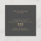 Moderne Luxe Gold en marmer Dark Grey Event Planne Vierkante Visitekaartje (Achterkant)