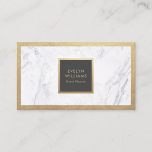 Moderne Luxe Gold en marmer Dark Grey Event Planne Visitekaartje