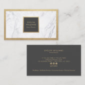 Moderne Luxe Gold en marmer Dark Grey Event Planne Visitekaartje (Voorkant / Achterkant)