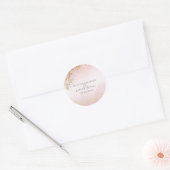 Moderne Luxe Gold Flecks Blush Pink Wedding Ronde Sticker (Envelop)