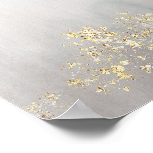 Moderne Luxe Gold voelt grijze mist Weddenschap Poster (Hoek)