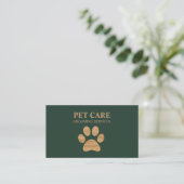 Moderne luxe Golden Paw Pet Grooming Service Visitekaartje (Staand voorkant)