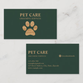 Moderne luxe Golden Paw Pet Grooming Service Visitekaartje