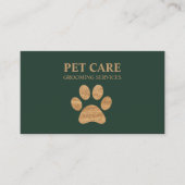 Moderne luxe Golden Paw Pet Grooming Service Visitekaartje (Voorkant)