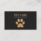 Moderne luxe Golden Paw Pet Grooming Service Visitekaartje (Voorkant)