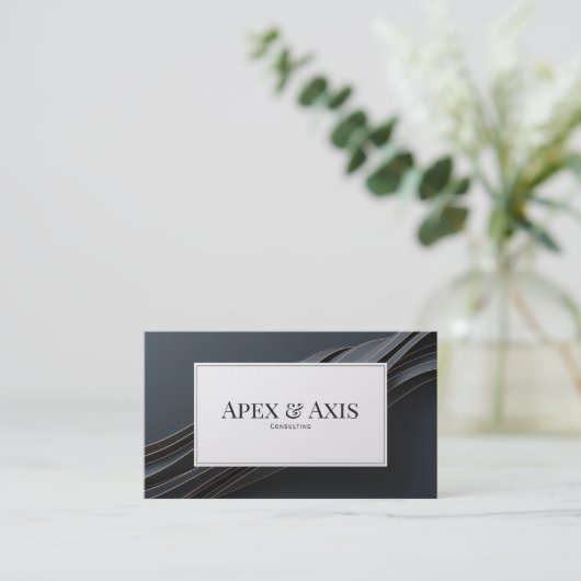 Moderne luxe golf zwart en koper visitekaartje (Staand voorkant)