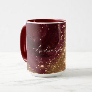 Moderne Luxe Goud Bourgondi Collectie Mok