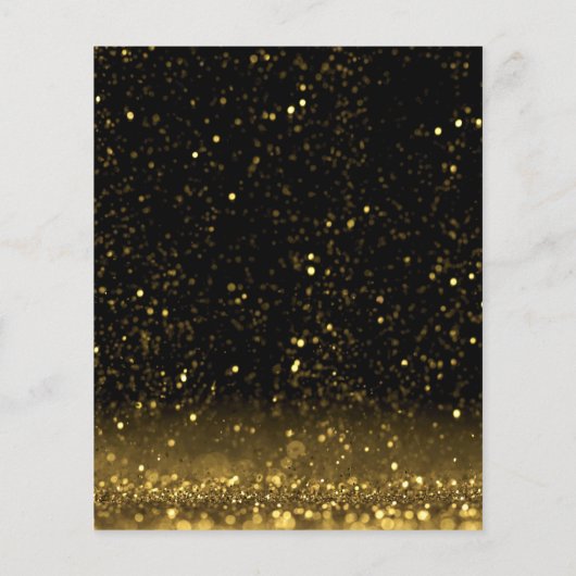 Moderne Luxe Goud Zwart Sparkles Uitnodiging Flyer (Achterkant)
