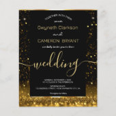 Moderne Luxe Goud Zwart Sparkles Uitnodiging Flyer (Voorkant)