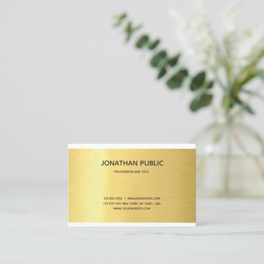 Moderne luxe goudeffectluxe visitekaartje (Staand voorkant)