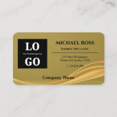 Moderne luxe gouden aangepaste logo en QR-code Visitekaartje (Voorkant)