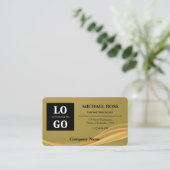 Moderne luxe gouden aangepaste logo en QR-code Visitekaartje (Staand voorkant)