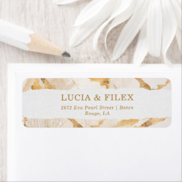 Moderne luxe gouden abstract retouradres etiket
