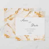 Moderne Luxe Gouden Abstract Save The Date Kaart (Voorkant / Achterkant)