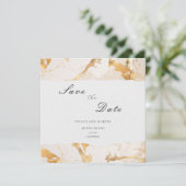 Moderne Luxe Gouden Abstract Save The Date Kaart (Staand voorkant)