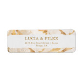 Moderne luxe gouden abstracte retouradres etiket (Voorkant)