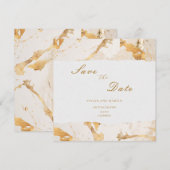 Moderne luxe gouden abstracte save the date kaart (Voorkant / Achterkant)