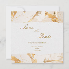 Moderne luxe gouden abstracte save the date kaart