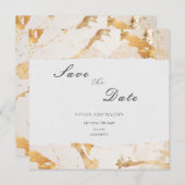Moderne luxe gouden abstracte save the date kaart (Voorkant / Achterkant)