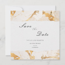 Moderne luxe gouden abstracte save the date kaart