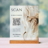 Moderne luxe gouden acryl trouw QR-code scan Bord (Neutraal)