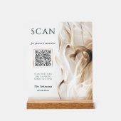 Moderne luxe gouden acryl trouw QR-code scan Bord (Voorkant)