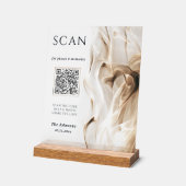 Moderne luxe gouden acryl trouw QR-code scan Bord (Hoek)