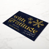 Moderne luxe gouden dankbaarheid Business Folie Feestdagenkaart (Gedraaid)