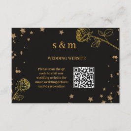 Moderne luxe gouden folie QR-code trouwwebsite Informatiekaartje