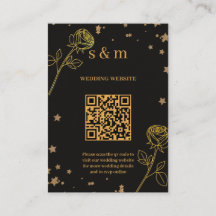 Moderne luxe gouden folie QR-code trouwwebsite